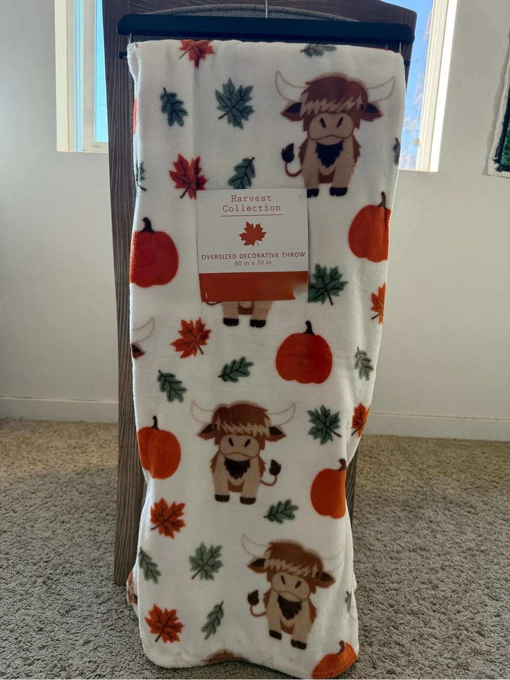 Cute Cow & Pumpkin Oversized Decorative Throw Blanket